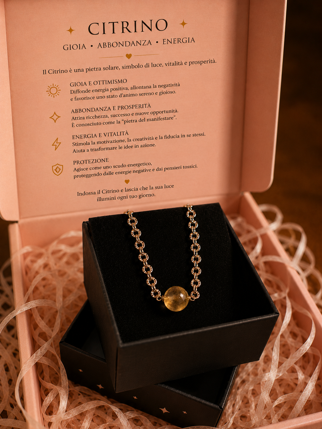 Bracciale con quarzo citrino