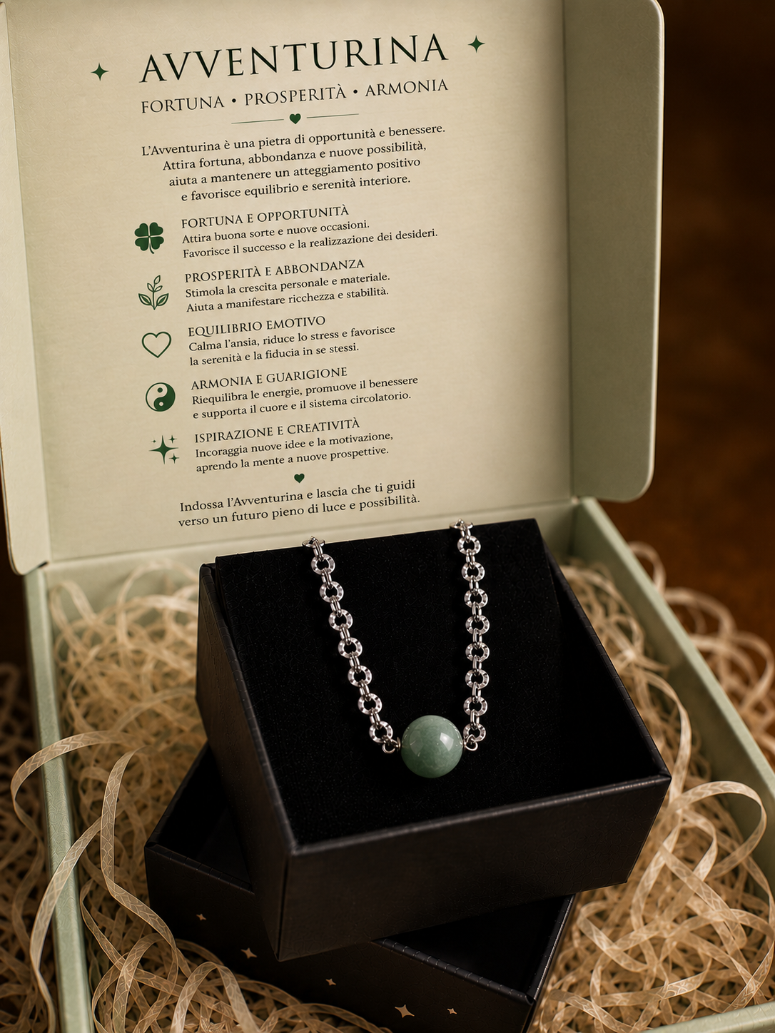 Bracciale con avventurina verde